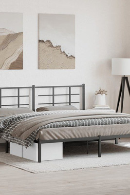 vidaXL 355567 - Metal Bed Frame without Mattress with Headboard 193x203cm