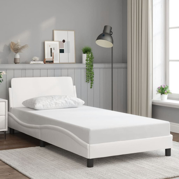 vidaXL 373277 - Cadre de lit sans matelas blanc 100x203 cm similicuir