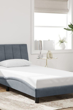 vidaXL 3207876 - Bed Frame without Mattress Dark 100x203 cm Velvet