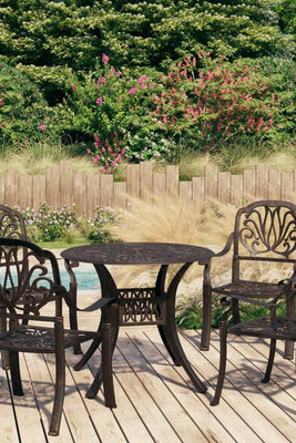 vidaXL 3070601 - 5 Piece Bistro Set Cast Aluminium Bronze