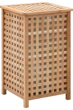 vidaXL 247603 - Coffre à linge 39 x 39 x 65 cm Bois de noyer massif