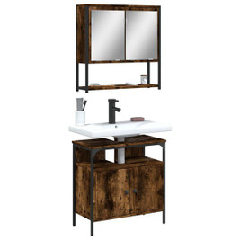 vidaXL 3214657 - Ensemble de meubles de salle de bain 2 pcs Chêne fumé