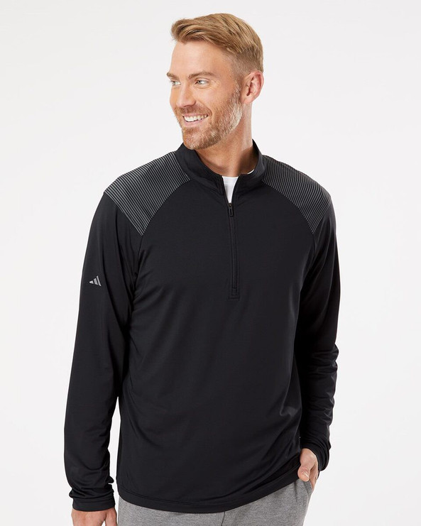 Adidas A520 - Shoulder Stripe Quarter-Zip Pullover