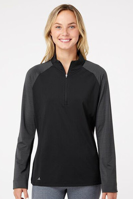 Adidas A521 - Women's Stripe Block Quarter-Zip Pullover