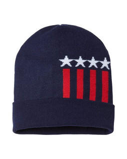 CAP AMERICA RK12 - USA-Made Patriotic Cuffed Beanie