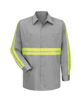 Red Kap SC30E - Enhanced Visibility Long Sleeve Cotton Work Shirt