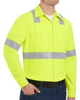 Red Kap SS14HVT - High Visibility Work Shirt Tall Sizes