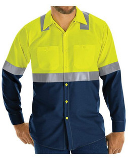 Red Kap SY14 - Enhanced & Hi-Visibility Long Sleeve Work Shirt