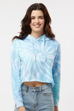 Colortone 8333 - Womens Tie-Dyed Crop Hooded Sweatshirt