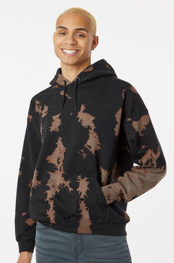 Dyenomite 680BW - Essential Fleece Bleach Wash Hooded Sweatshirt