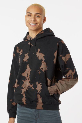 Dyenomite 680BW - Essential Fleece Bleach Wash Hooded Sweatshirt