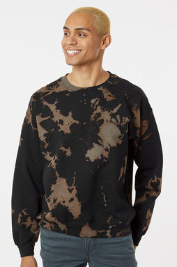 Dyenomite 681BW - Essential Fleece Bleach Wash Crewneck Sweatshirt