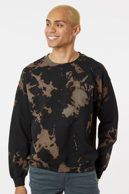 Dyenomite 681BW - Sudadera de cuello redondo Essential Fleece Bleach Wash