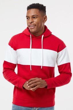 J. America 8644 - Varsity Fleece Colorblocked Hooded Sweatshirt