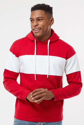 J. America 8644 - Varsity Fleece Colorblocked Hooded Sweatshirt