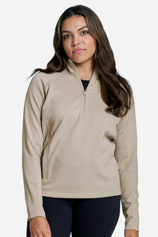 J. America 8754 - Jersey de mujer Apex Fleece Quarter-Zip Pullover