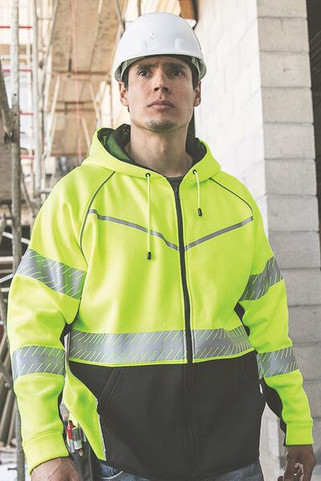 Kishigo JS150 - Sudadera con capucha y cremallera completa Premium Black Series