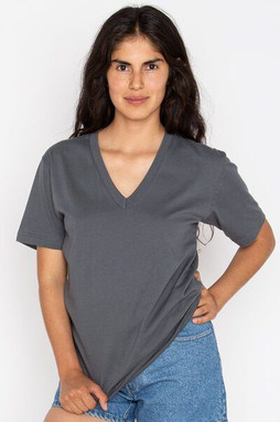 Los Angeles Apparel 24056 - USA-Made Fine Jersey V-Neck T-Shirt