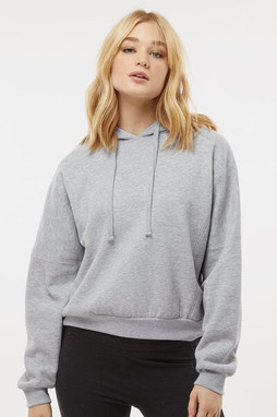 MV Sport W21751 - Womens Sueded Fleece Crop Hooded Sweatshirt