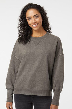 MV Sport W22712 - Womens Sueded Fleece Crewneck Sweatshirt