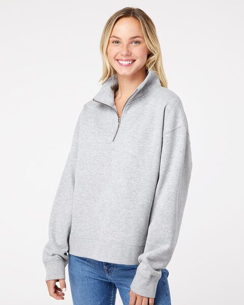 MV Sport W22713 - Sudadera con cremallera y 1/4 de forro polar afelpado, mujer