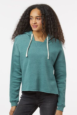 MV Sport W23101 - Womens Angel Fleece Crop Hooded Sweatshirt