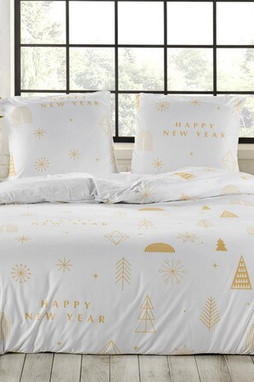 MDéco PAR_NEWYEAR_GOLD00 - Noel bed linen set