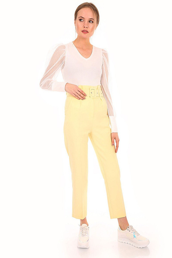 MT Clothes P-PANT_CEINTHAUT - High Waist Belted Pants