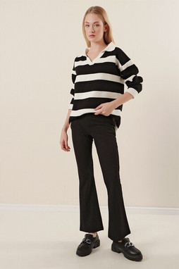 MT Clothes P-PANT_PATT_NOIR - Flared leg pants