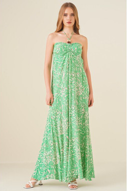 MT Clothes P-ROB_BRET_ANIS - Strapless dress with patterns