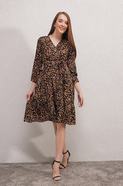 MT Clothes P-ROB_IMP_COLCROI_MARR - Printed double-breasted collar dress