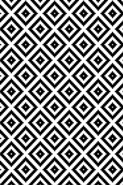 Mani Textile TPS_BLWH_00 - Sort-hvidt gulvtæppe til stuen