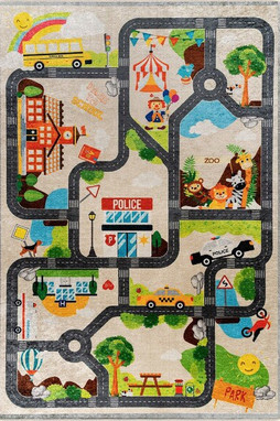 Mani Textile TPS_CIRC_00 - Tæppe til børn Car Circuit