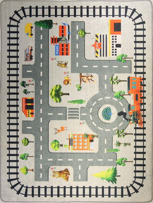 Mani Textile TPS_CIRC_ZOO00 - Circuito auto con tappeto per bambini