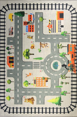Mani Textile TPS_CIRC_ZOO00 - Tæppe til børn Car Circuit