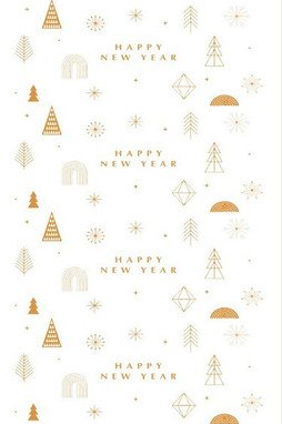 Mani Textile TPS_NEWYEAR_GOLD - Julmattor för hemmet