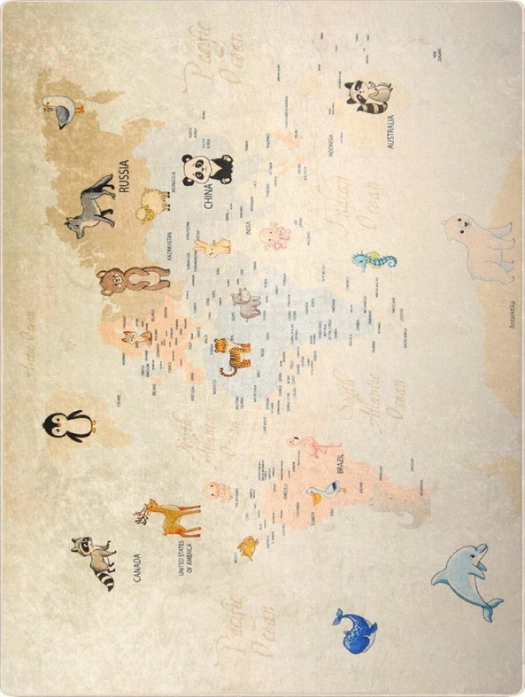 Mani Textile TPS_MOND_00 - Tapis Enfant MONDE