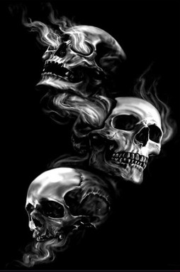 Mani Textile TPS_SKULL_NOIR00 - SKULL interieur tapijt