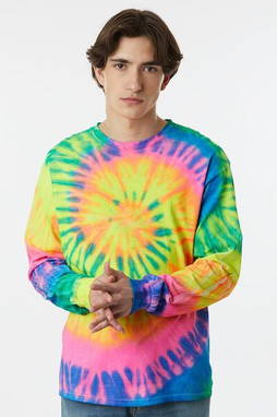 Dyenomite 240MS - Multi-Color Spiral Tie-Dyed Long Sleeve T-Shirt