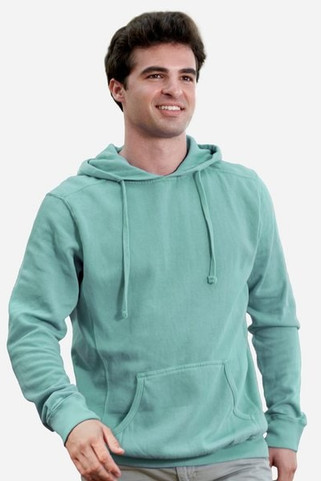 J. America 8730 - Sudadera con capucha de forro polar teñido en pigmento
