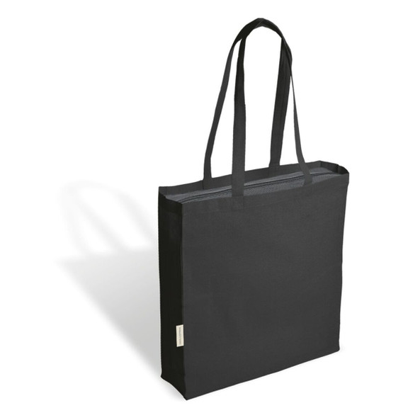 Lorena Black Shopping Bag In Canvas Dimensions: Cm 36x52x16 - Silan 1110g