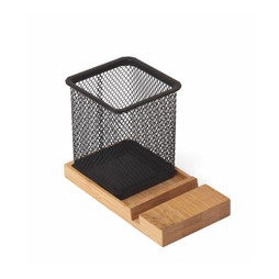 Silan 2652g - 2652 Gechy Pen/Cell Phone Holder In Aluminum And Wood