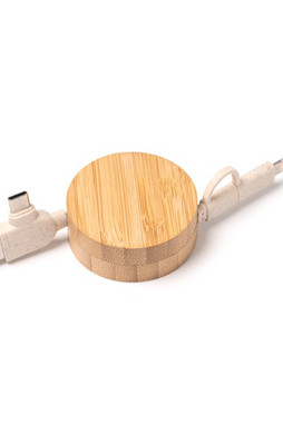 Silan 6116g - Artur Extendable Charging Cable in Bamboo and Wheat Fiber