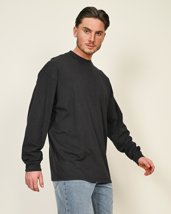 Casual Classics CRBTAC455 - Casual Ringspun Combed 180 Acid Wash Oversize Extended Neck Long Sleeve Tall T