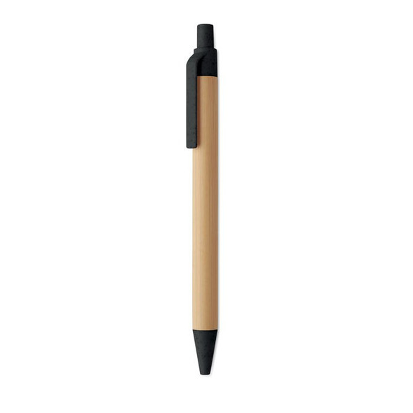 ITEA COLOUR Push button ball pen in bamboo - GiftRetail MO2635