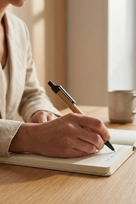 ITEA COLOUR Push button ball pen in bamboo - GiftRetail MO2635