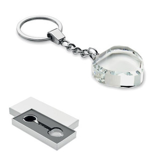 HEARTWARD Glass heart award key ring - GiftRetail MO2658