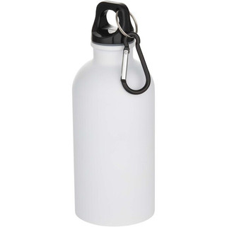 Oregon 400 ml matte RCS recycled single wall stainless steel water bottle with carabiner - EgotierPro 100871
