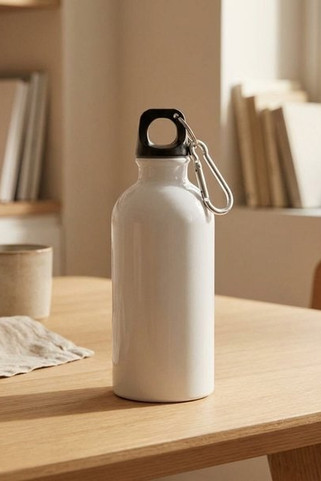 Oregon 400 ml sublimation RCS recycled single wall stainless steel water bottle with carabiner - EgotierPro 100873