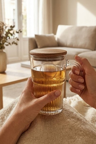 VITRIO JAR Glass mug 450ml - GiftRetail MO2751